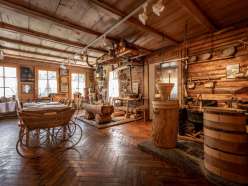 Grindelwald Museum von Innen mit Ausstellung von traditionellen und lokalen Handwerken.