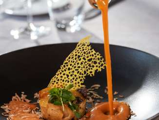 Nahaufnahme der Gourmet Gerichte