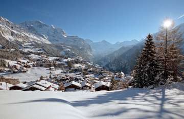 Wengen Dorf im Winter