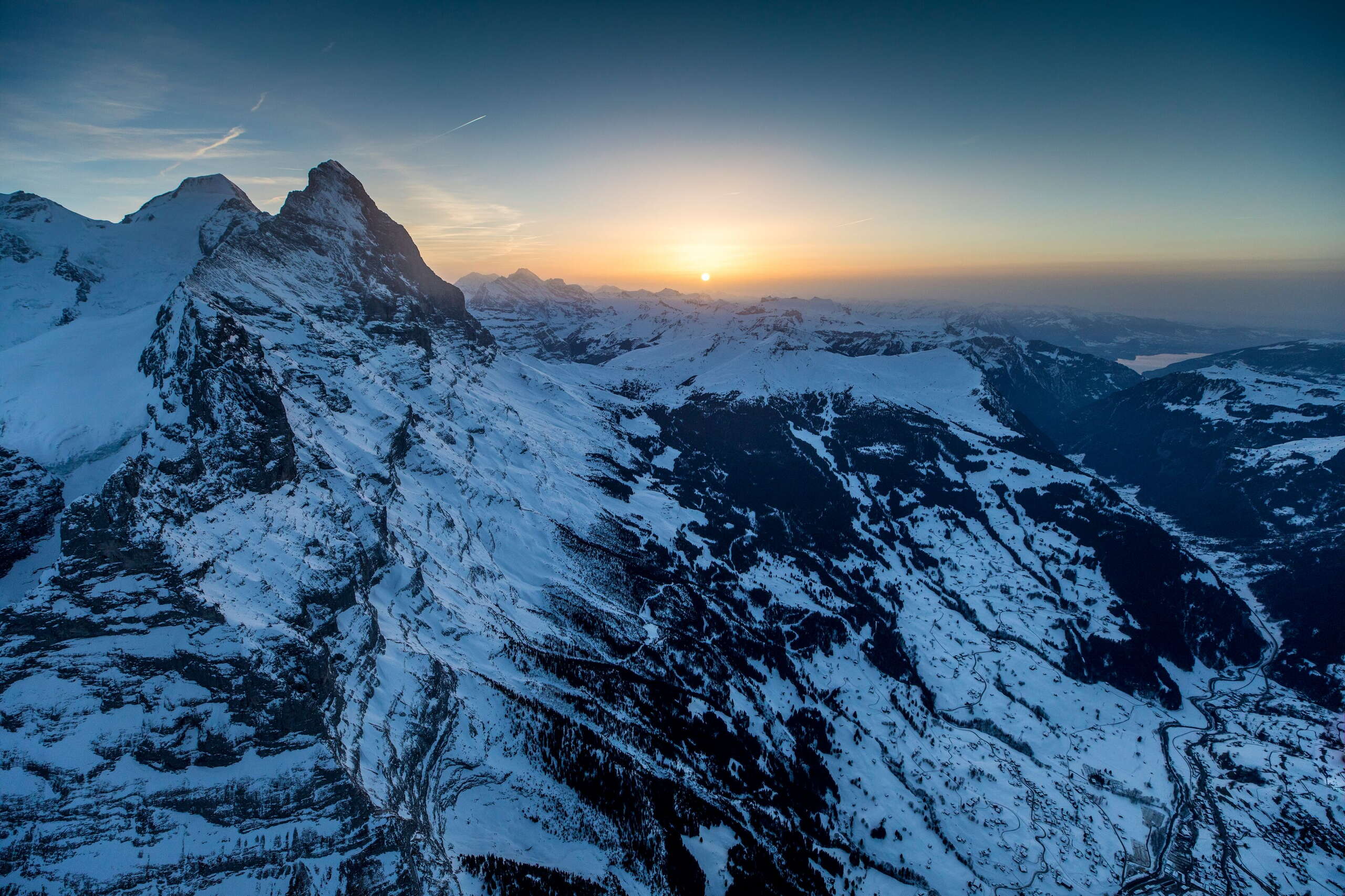 Luftaufnahme Eiger Winter